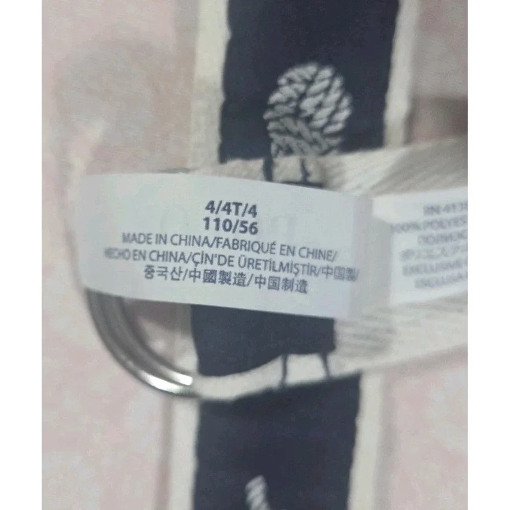 Polo Ralph Lauren Kids Navy Blue Nautical Rope Print D-Ring Belt